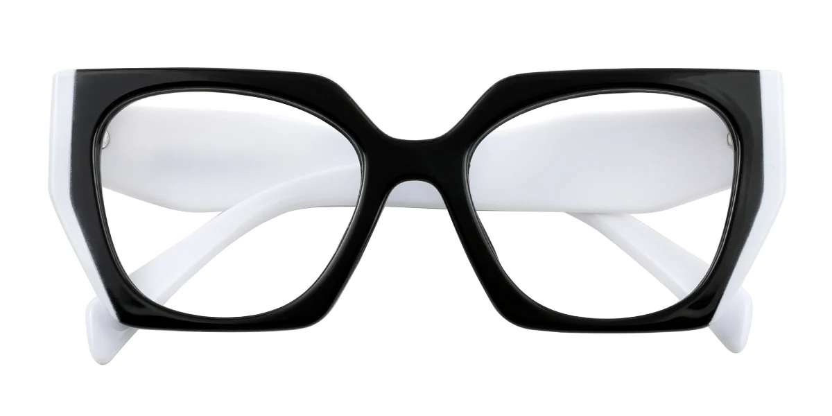 Black Irregular Simple Custom Engraving Eyeglasses | WhereLight