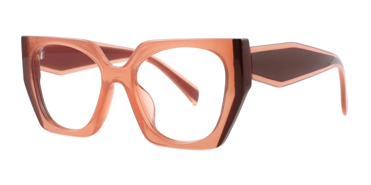 Brown Irregular Simple Custom Engraving Eyeglasses | WhereLight
