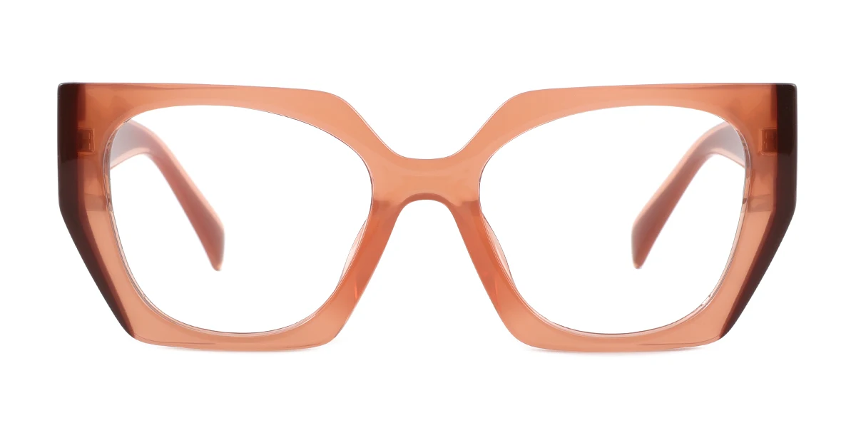 Brown Irregular Simple Custom Engraving Eyeglasses | WhereLight