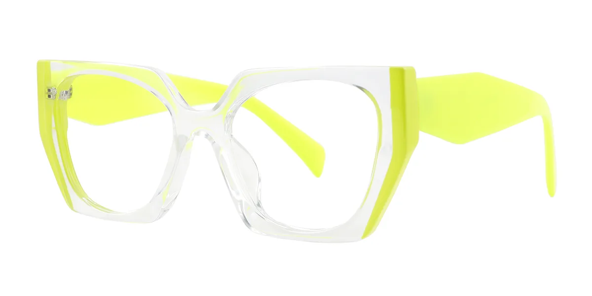 Yellow Irregular Simple Custom Engraving Eyeglasses | WhereLight