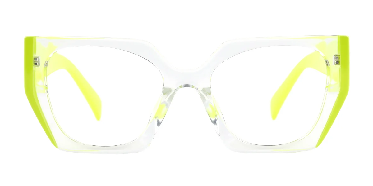 Yellow Irregular Simple Custom Engraving Eyeglasses | WhereLight