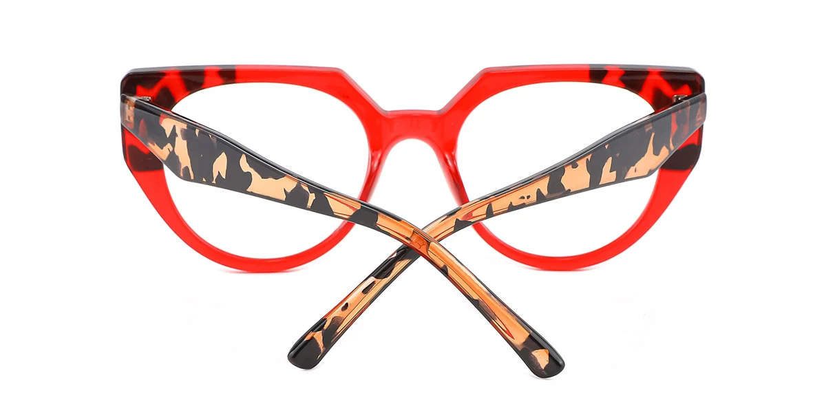 Red Geometric Unique Gorgeous Custom Engraving Eyeglasses | WhereLight