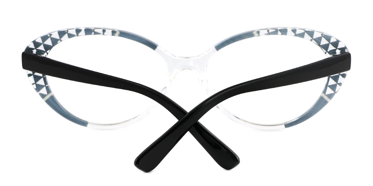 Black Oval Simple Classic Custom Engraving Eyeglasses | WhereLight
