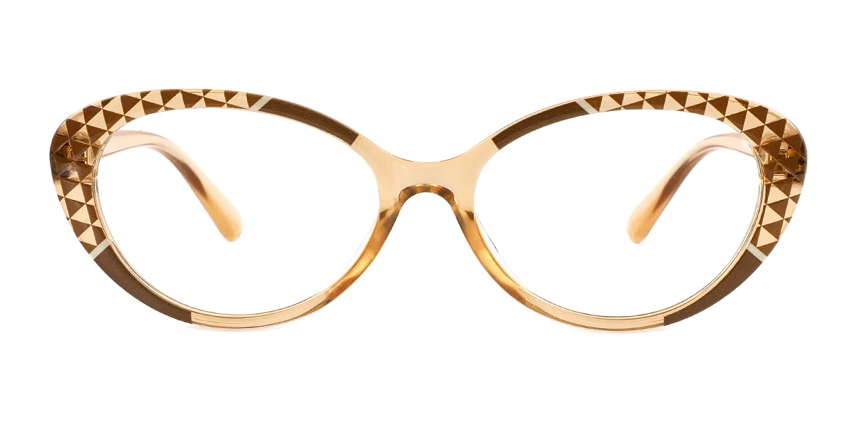Brown Oval Simple Classic Custom Engraving Eyeglasses | WhereLight