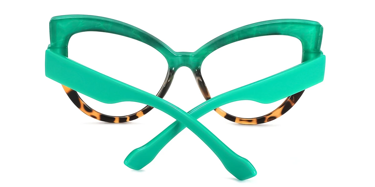 Green Cateye Unique  Eyeglasses | WhereLight