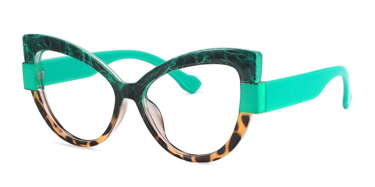 Green Cateye Unique  Eyeglasses | WhereLight