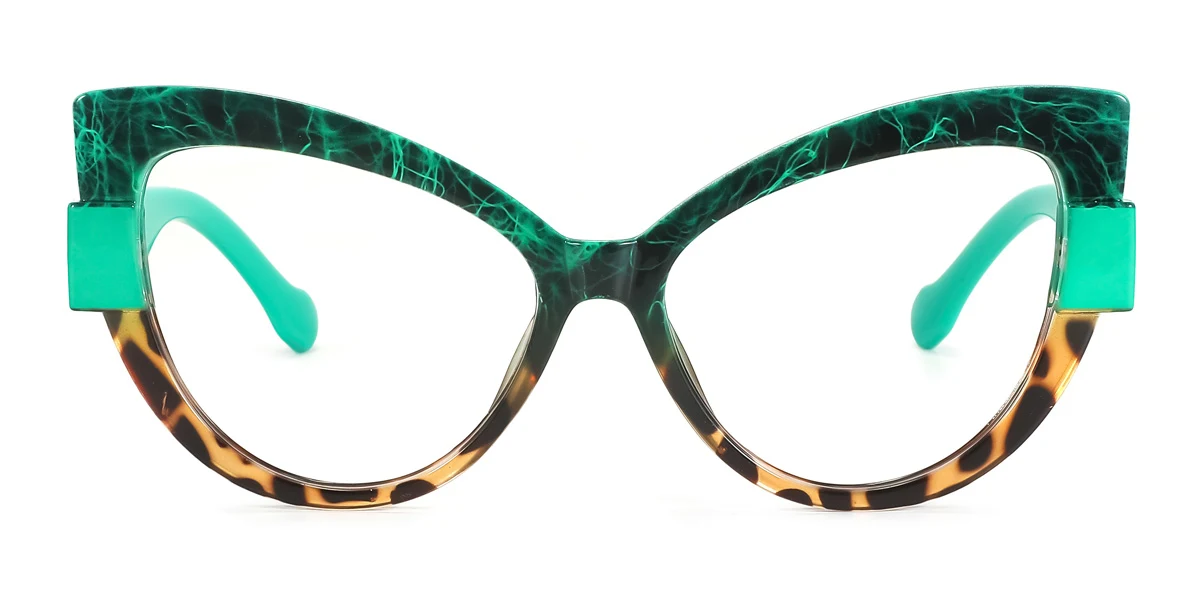 Green Cateye Unique  Eyeglasses | WhereLight