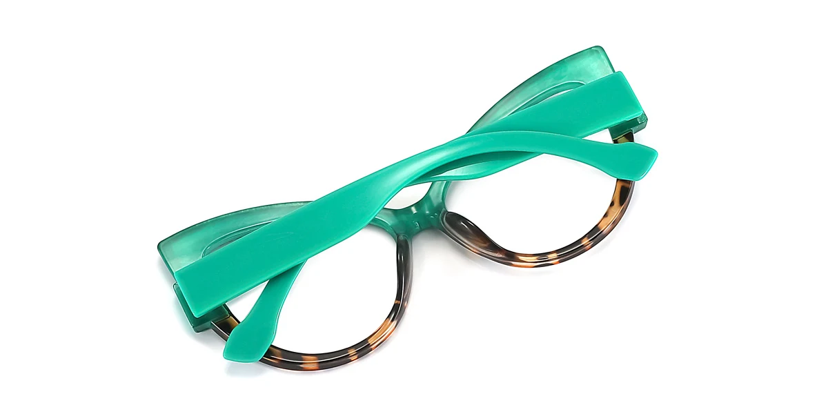 Green Cateye Unique  Eyeglasses | WhereLight