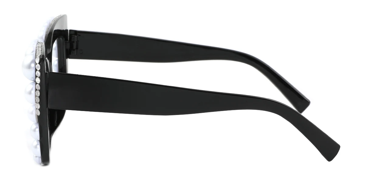 Black Rectangle Unique Rhinestone Custom Engraving Eyeglasses | WhereLight