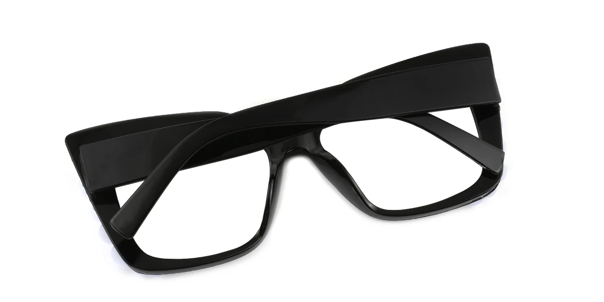 Black Rectangle Unique Rhinestone Custom Engraving Eyeglasses | WhereLight
