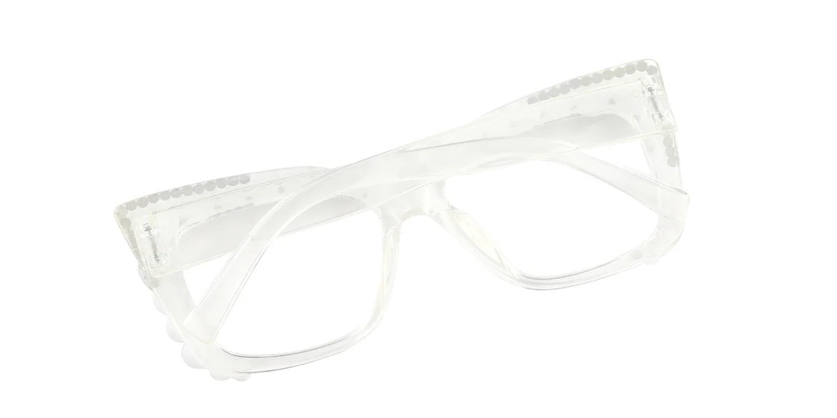 Clear Rectangle Unique Rhinestone Custom Engraving Eyeglasses | WhereLight