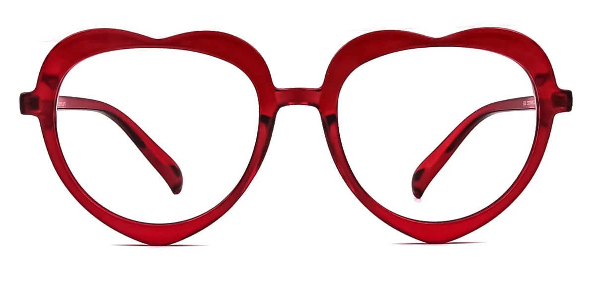 Red Heart Retro Unique Super Light Custom Engraving Eyeglasses | WhereLight