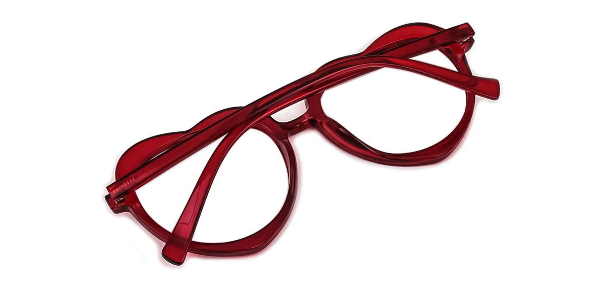 Red Heart Retro Unique Super Light Custom Engraving Eyeglasses | WhereLight