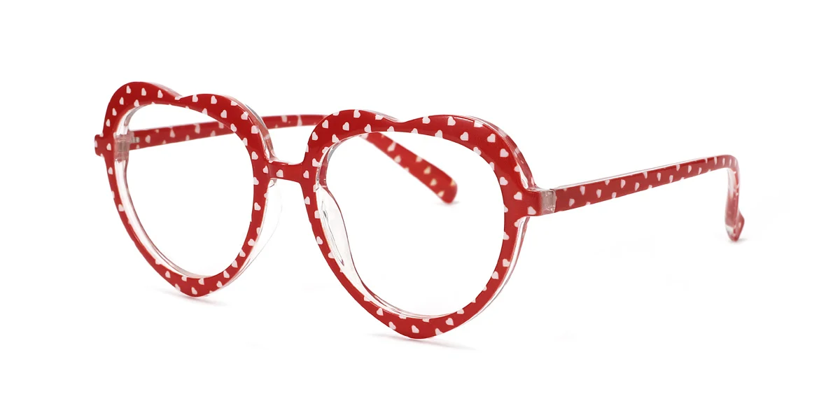 Red_white Heart Retro Unique Super Light Custom Engraving Eyeglasses | WhereLight