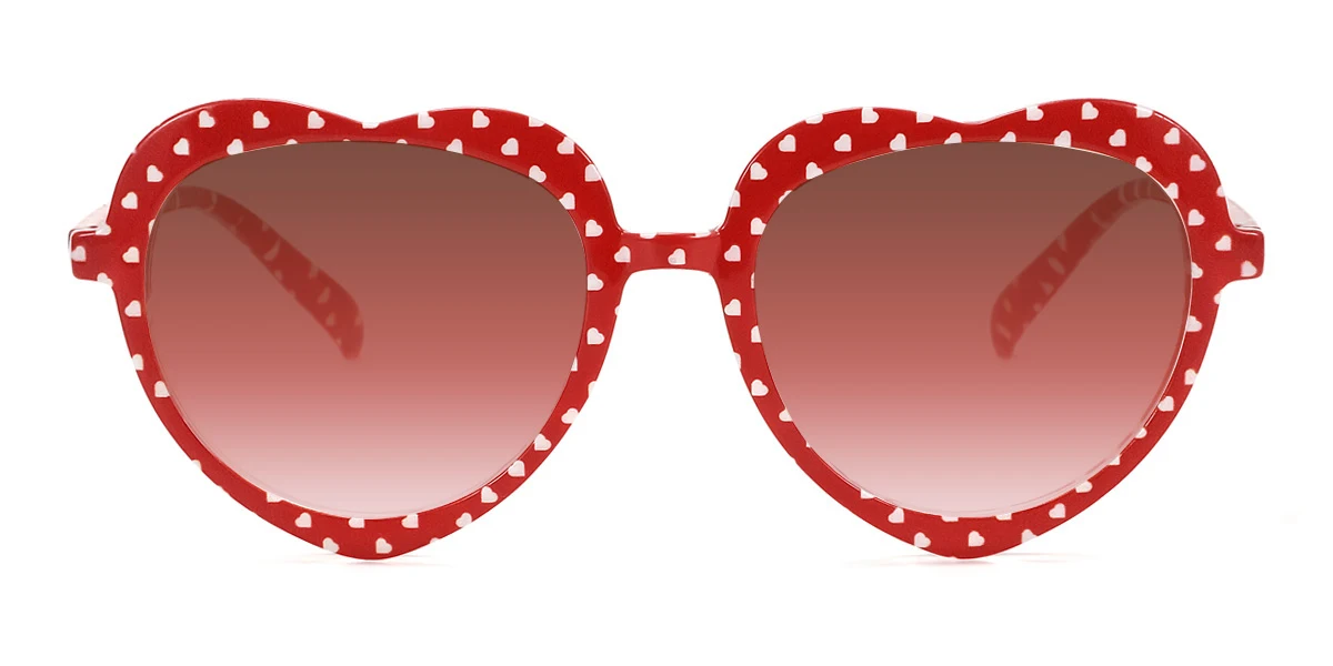 Red_white Heart Retro Unique Super Light Custom Engraving Eyeglasses | WhereLight