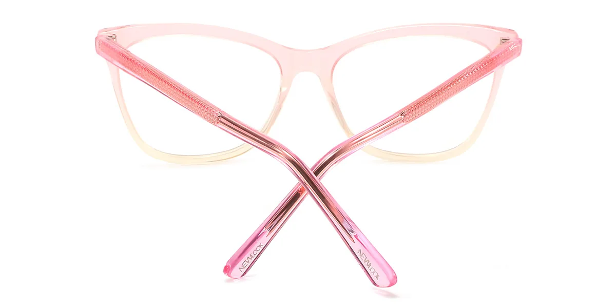 Pink Rectangle Simple Spring Hinges Eyeglasses | WhereLight