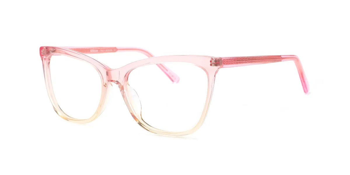 Pink Rectangle Simple Spring Hinges Eyeglasses | WhereLight