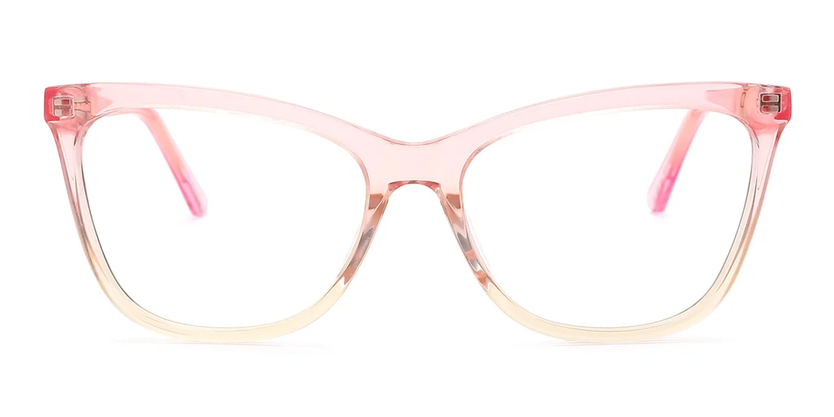 Pink Rectangle Simple Spring Hinges Eyeglasses | WhereLight