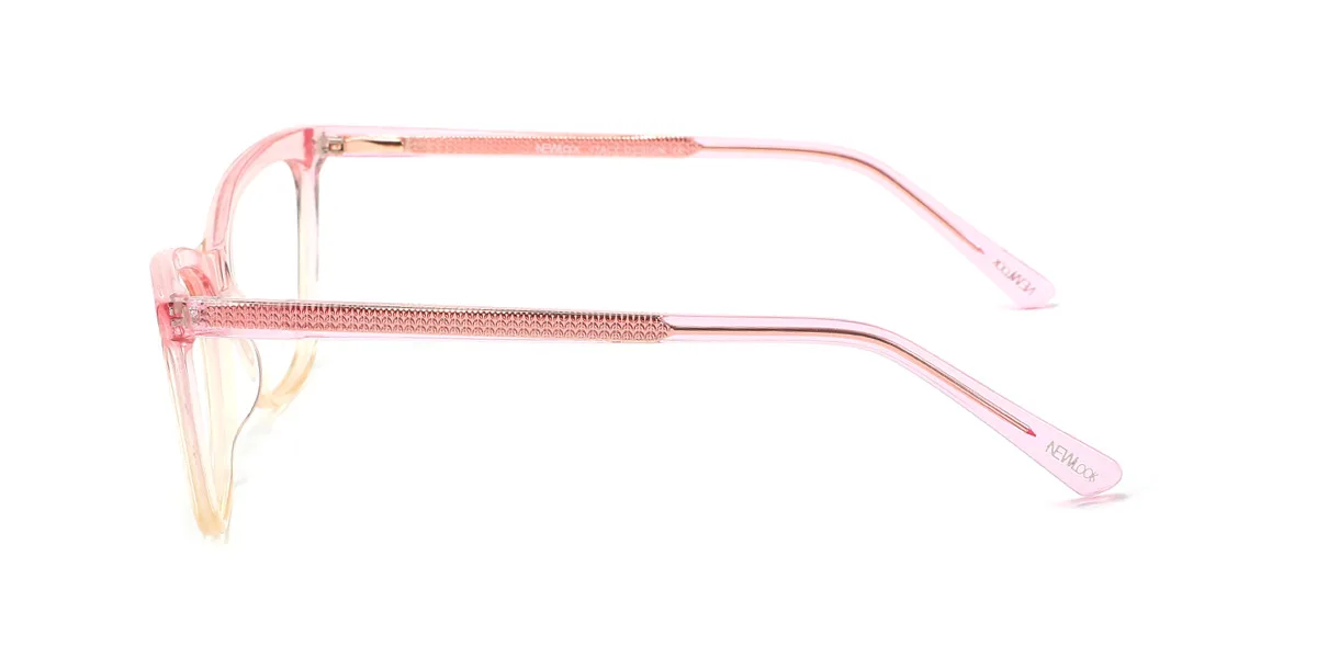 Pink Rectangle Simple Spring Hinges Eyeglasses | WhereLight