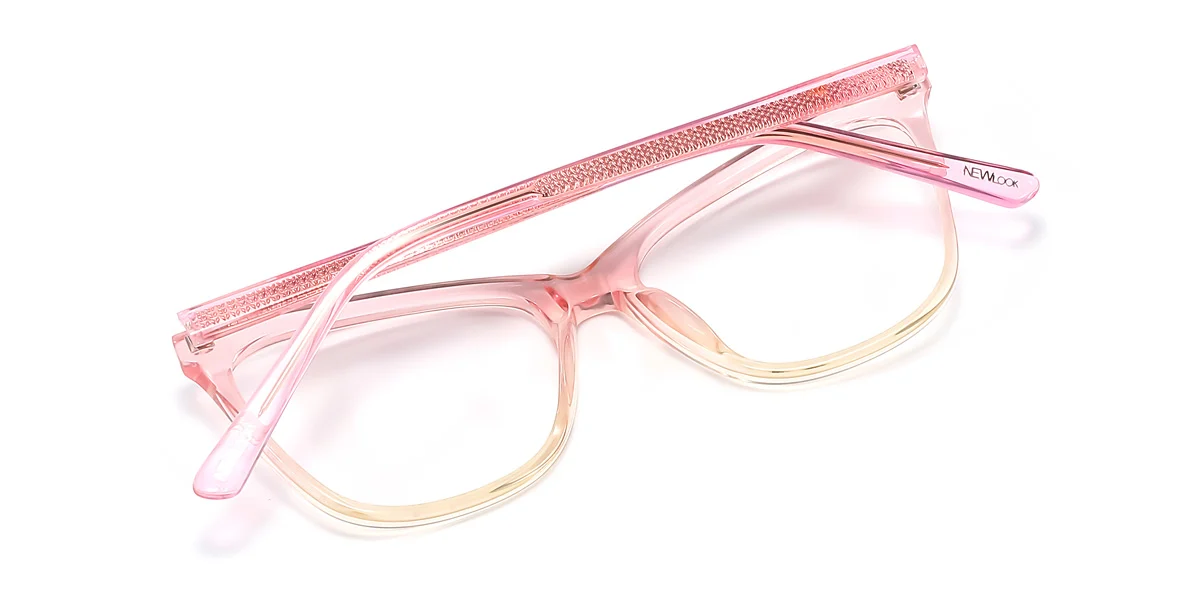 Pink Rectangle Simple Spring Hinges Eyeglasses | WhereLight