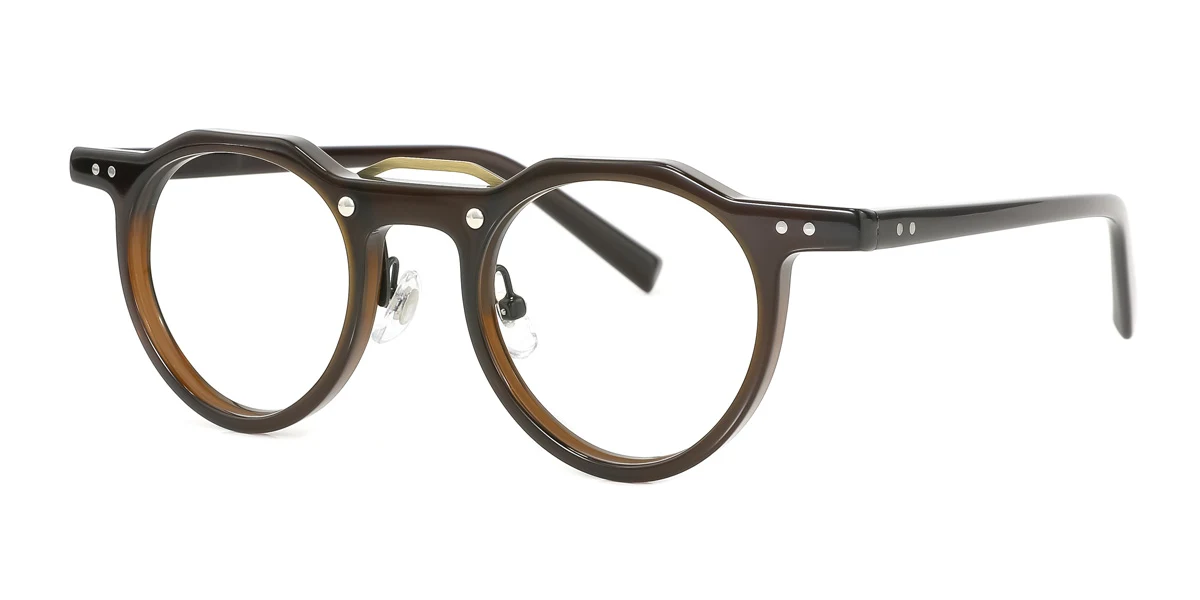Brown Geometric Unique  Eyeglasses | WhereLight