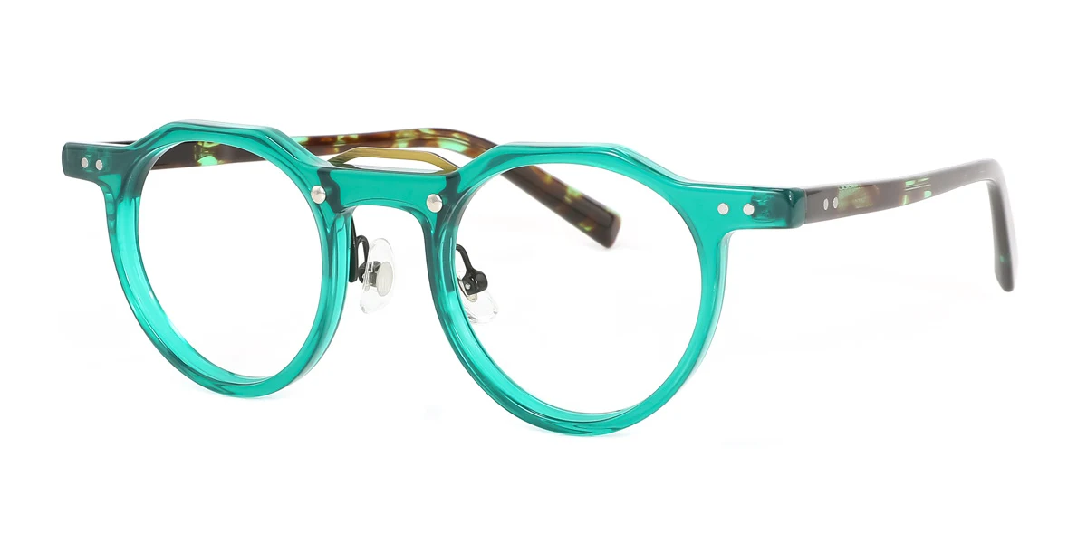 Green Geometric Unique  Eyeglasses | WhereLight