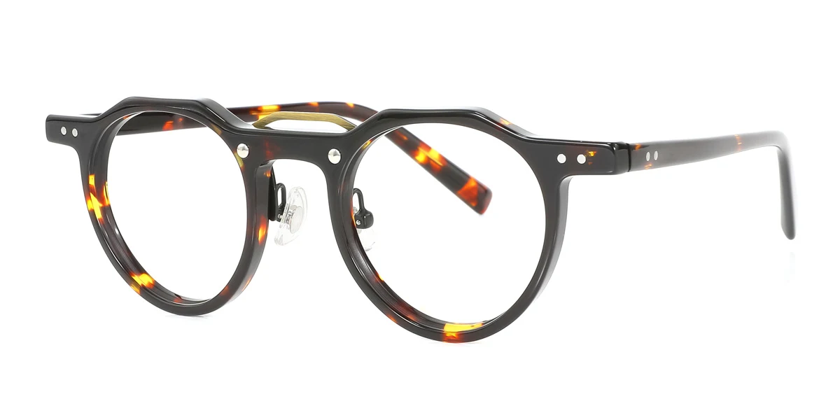 Tortoiseshell Geometric Unique  Eyeglasses | WhereLight