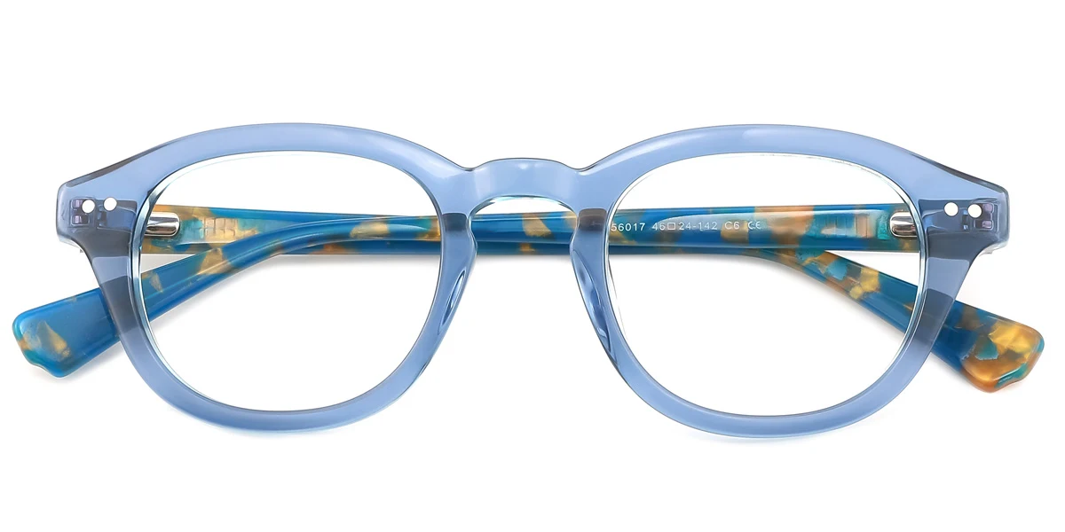 Blue Rectangle Gorgeous Spring Hinges Eyeglasses | WhereLight