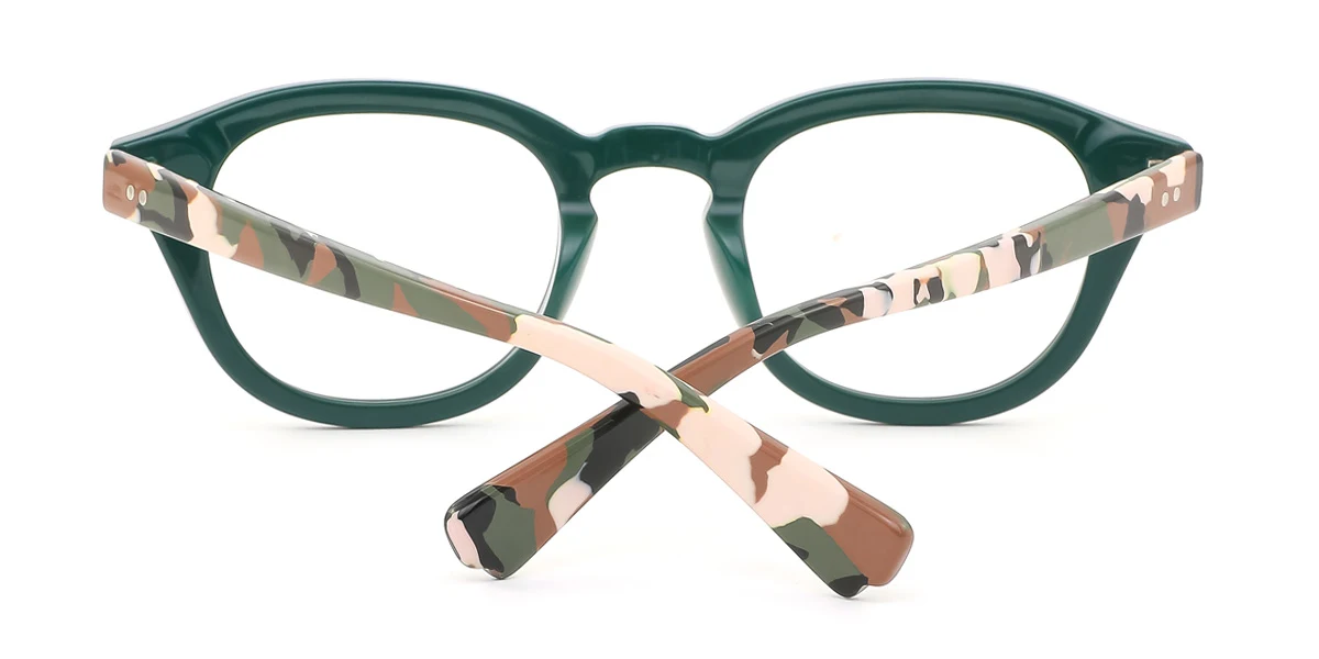 Green Rectangle Gorgeous Spring Hinges Eyeglasses | WhereLight