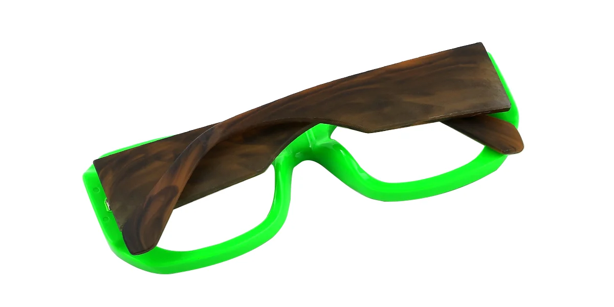 Green Rectangle Unique Gorgeous Custom Engraving Eyeglasses | WhereLight