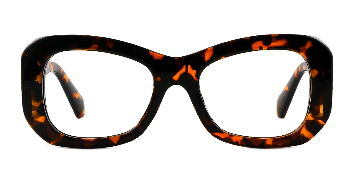 Tortoiseshell Rectangle Unique Gorgeous Custom Engraving Eyeglasses | WhereLight