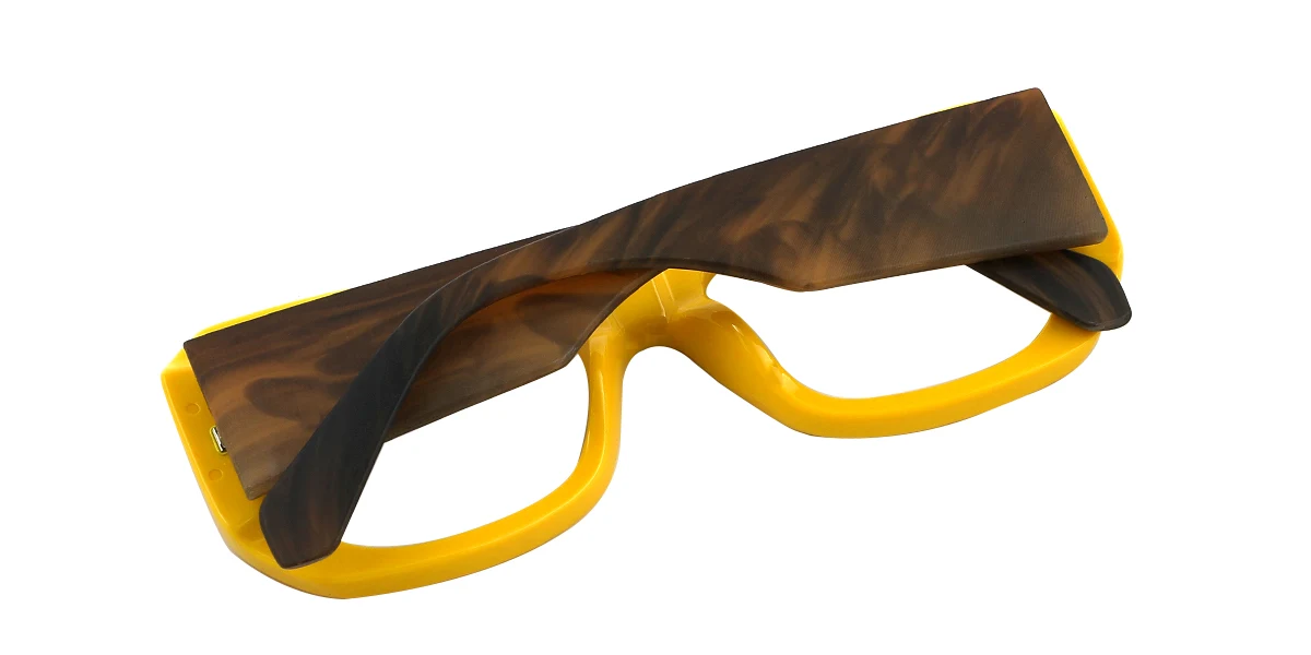 Yellow Rectangle Unique Gorgeous Custom Engraving Eyeglasses | WhereLight