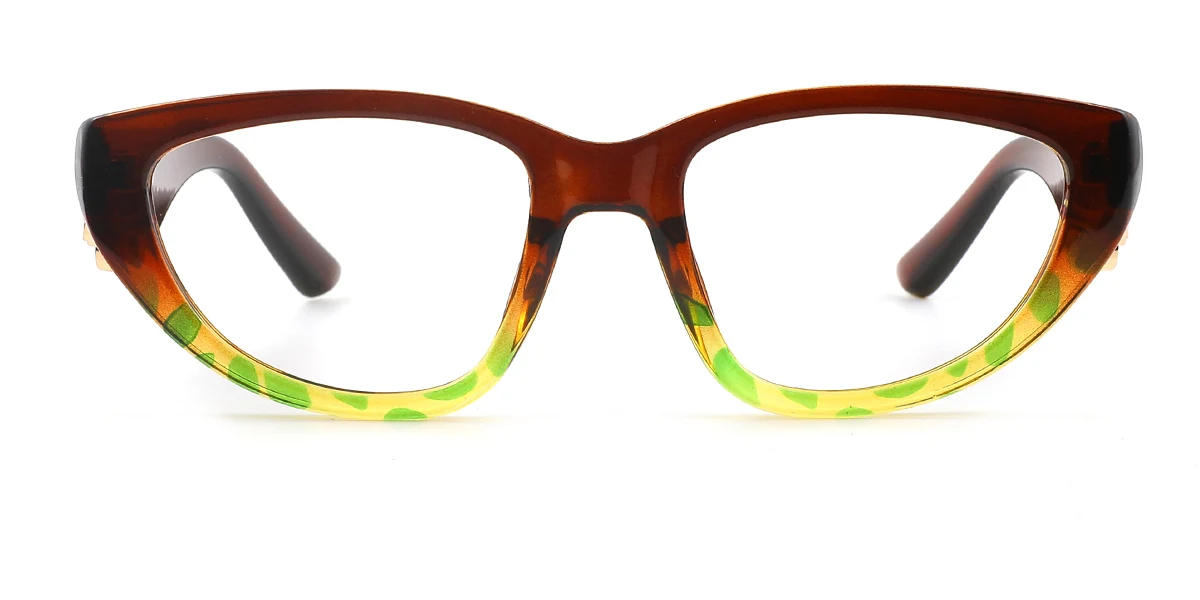 Brown Cateye Unique Gorgeous Custom Engraving Eyeglasses | WhereLight
