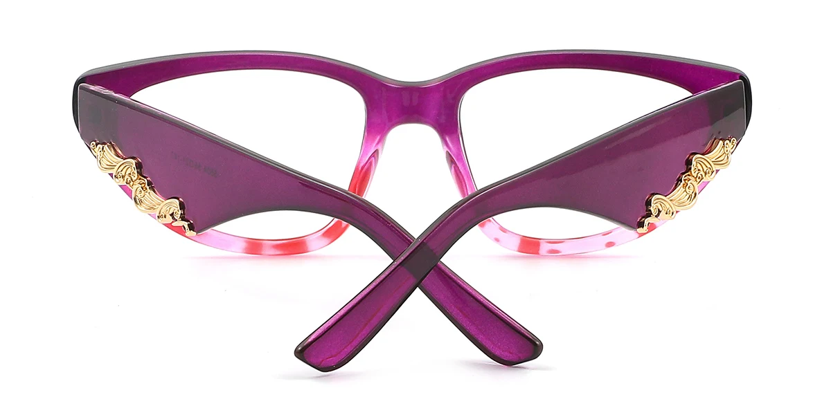 Purple Cateye Unique Gorgeous Custom Engraving Eyeglasses | WhereLight