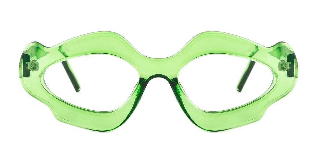 Green Irregular Unique Custom Engraving Eyeglasses | WhereLight