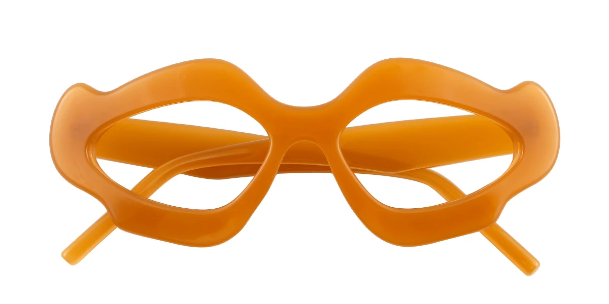 Orange Irregular Unique Custom Engraving Eyeglasses | WhereLight