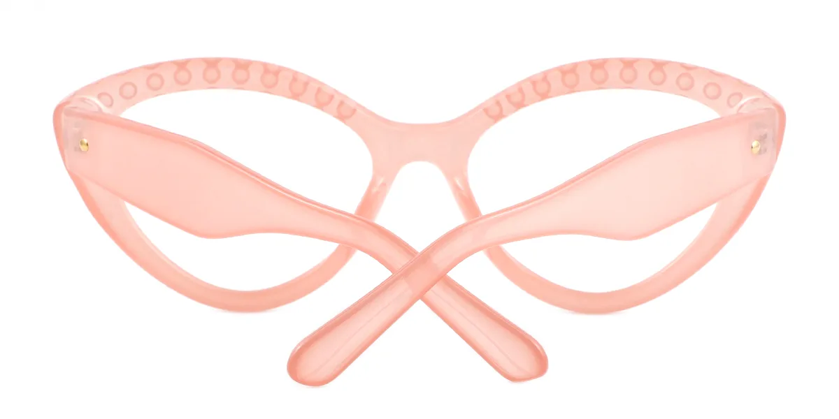 Pink Cateye Simple Custom Engraving Eyeglasses | WhereLight