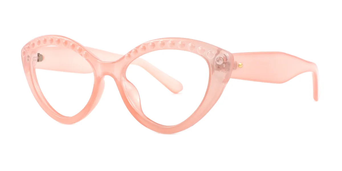 Pink Cateye Simple Custom Engraving Eyeglasses | WhereLight
