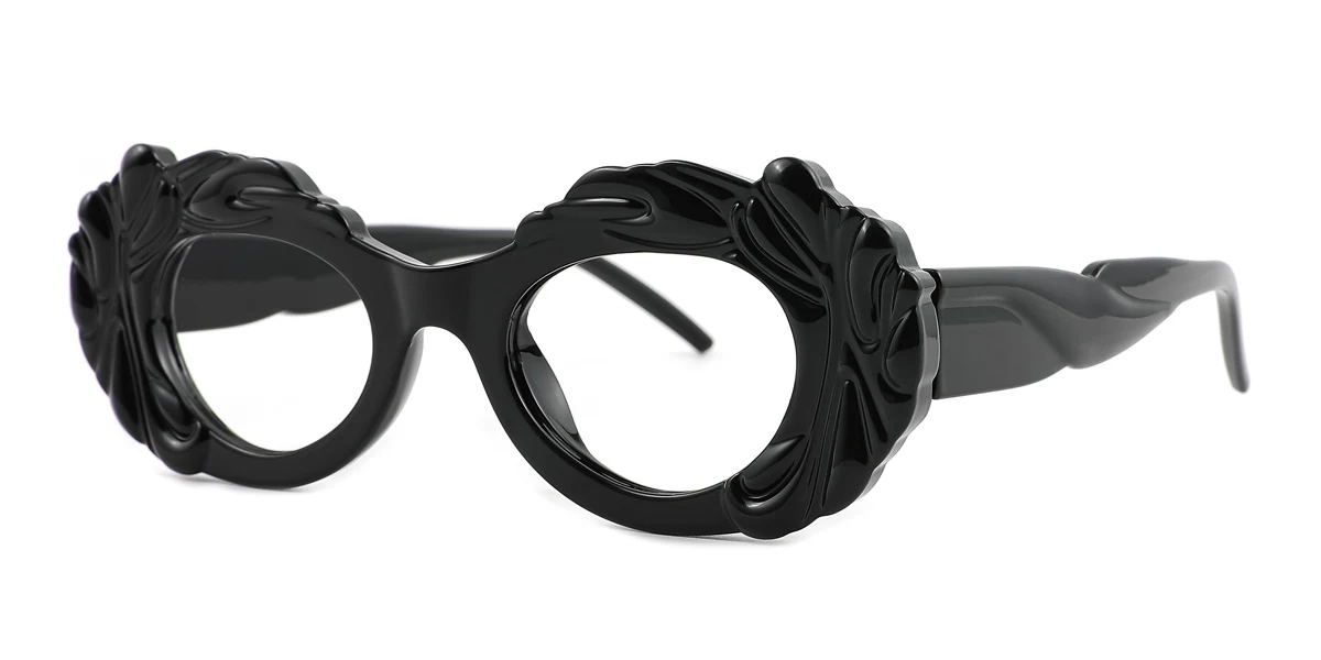 Black Oval Unique Gorgeous  Eyeglasses | WhereLight