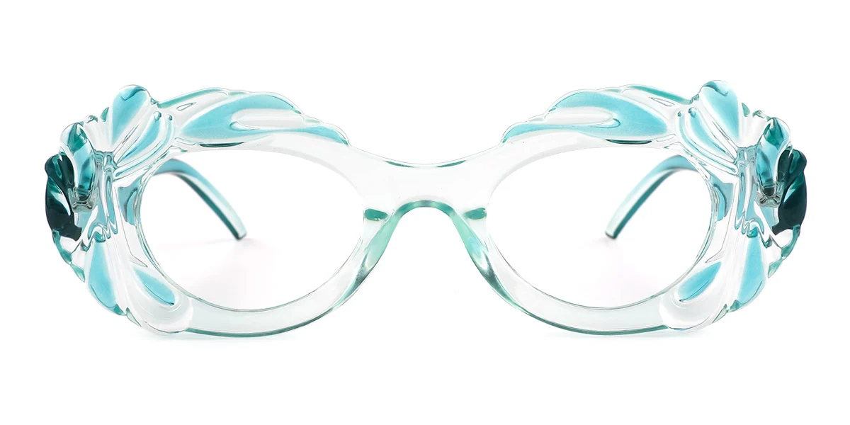 Green Oval Unique Gorgeous  Eyeglasses | WhereLight