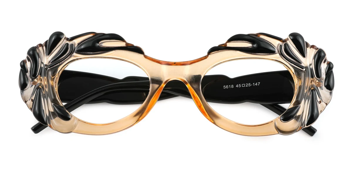Orange Oval Unique Gorgeous  Eyeglasses | WhereLight