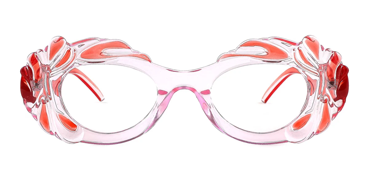 Red Oval Unique Gorgeous  Eyeglasses | WhereLight