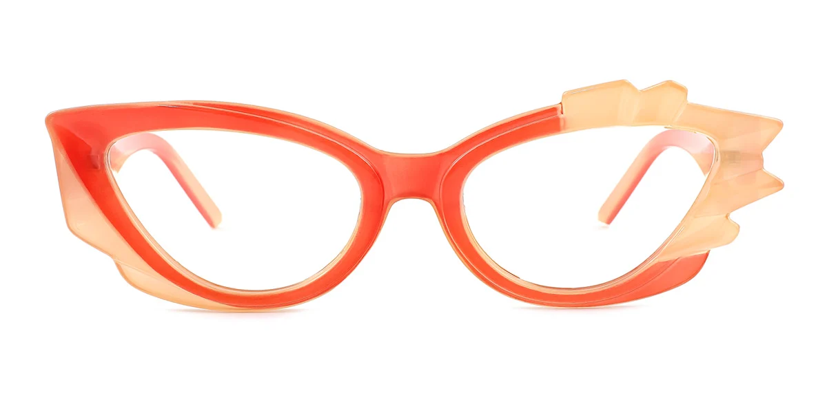 Orange Cateye Unique Gorgeous  Eyeglasses | WhereLight