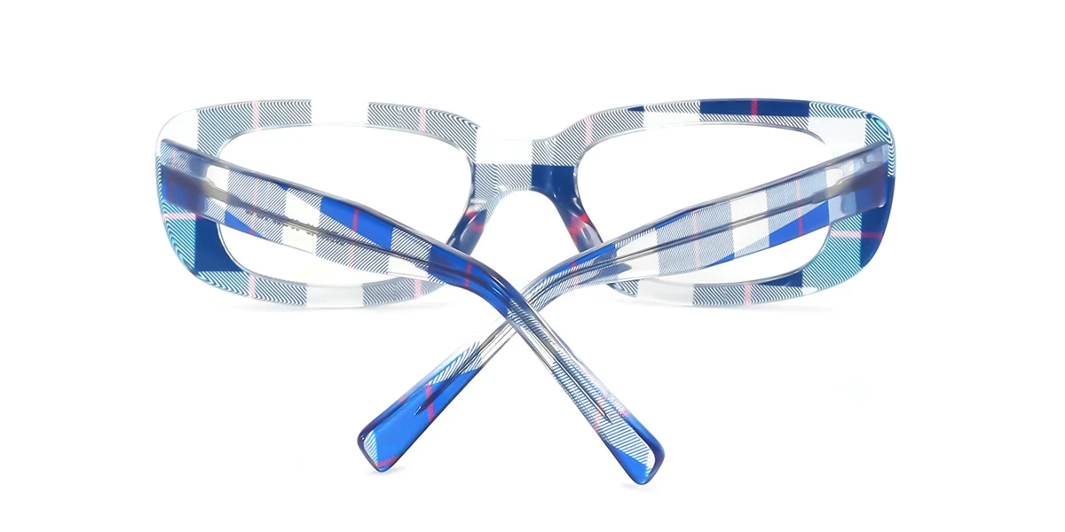 Blue Rectangle Oval Gorgeous  Eyeglasses | WhereLight