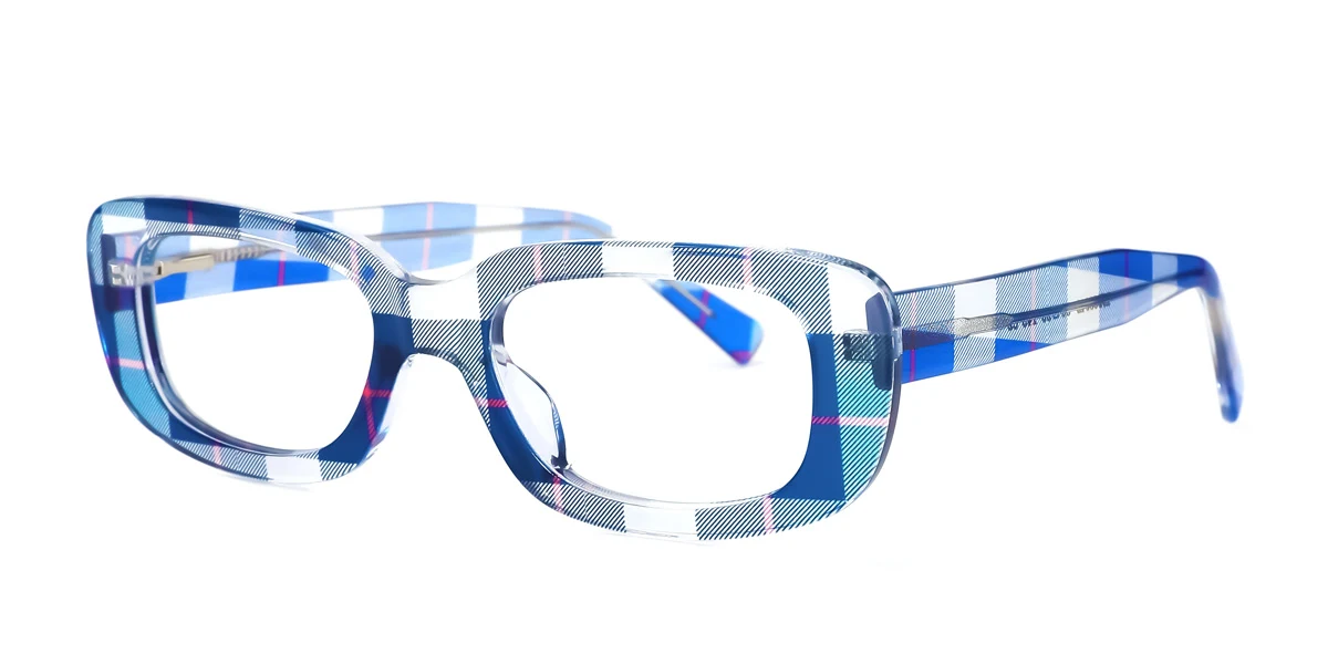 Blue Rectangle Oval Gorgeous  Eyeglasses | WhereLight