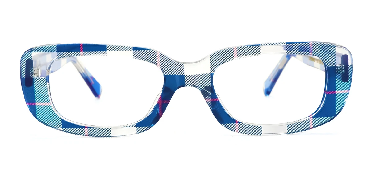 Blue Rectangle Oval Gorgeous  Eyeglasses | WhereLight