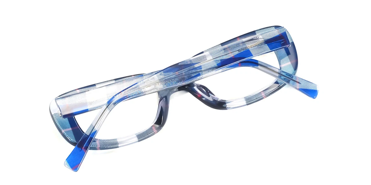 Blue Rectangle Oval Gorgeous  Eyeglasses | WhereLight