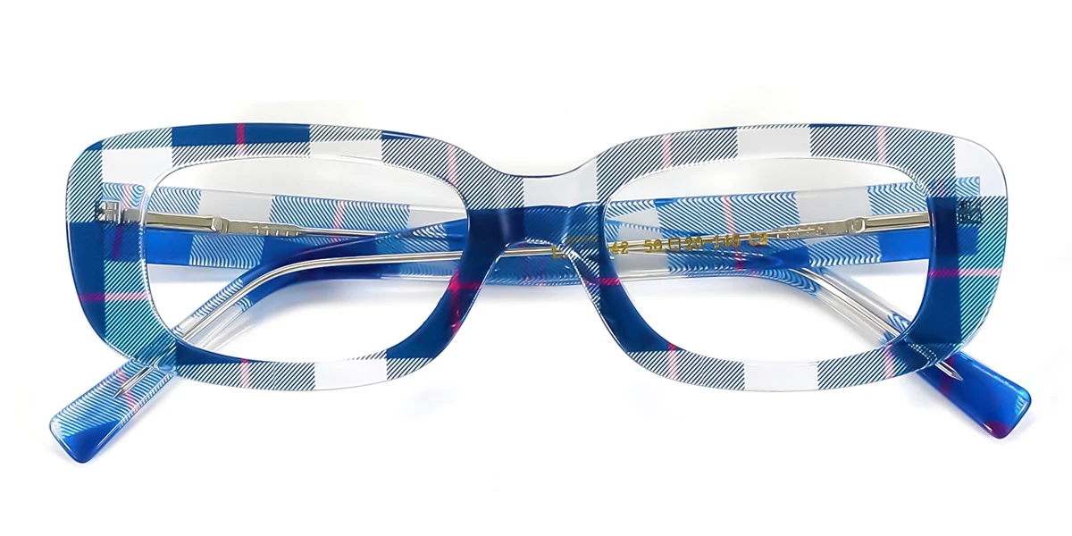 Blue Rectangle Oval Gorgeous  Eyeglasses | WhereLight