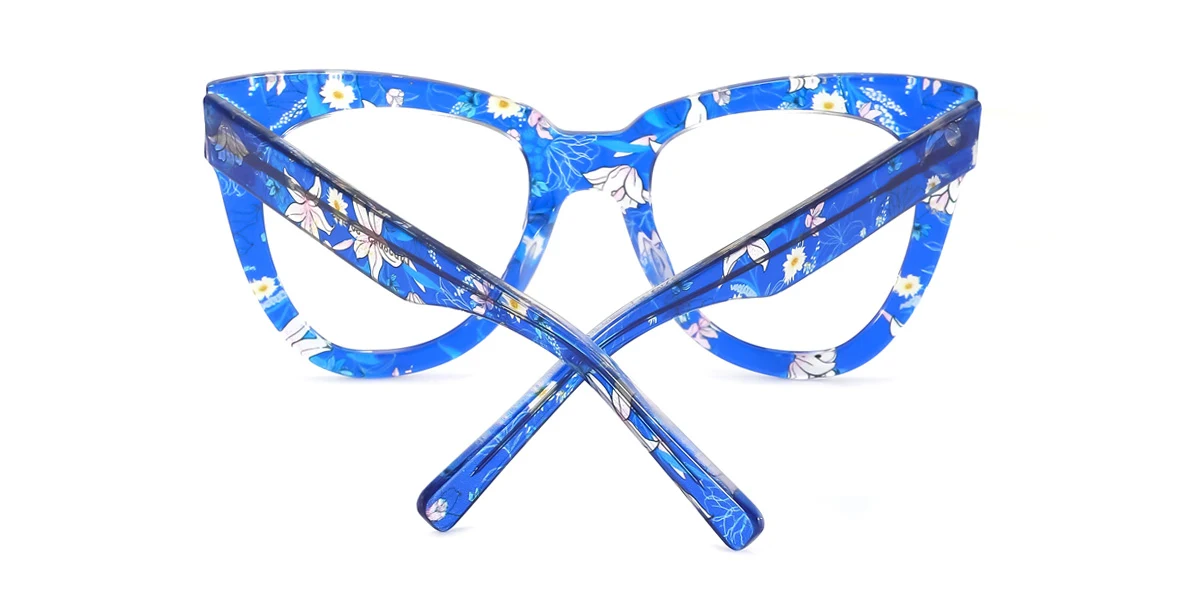 Blue Rectangle Unique  Eyeglasses | WhereLight