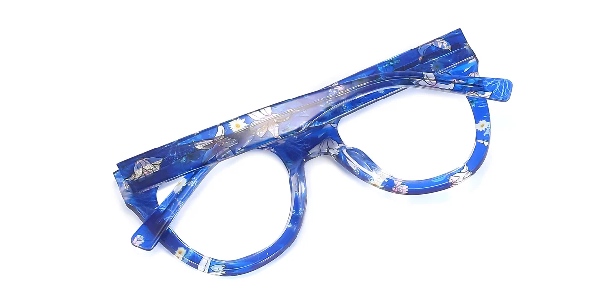 Blue Rectangle Unique  Eyeglasses | WhereLight